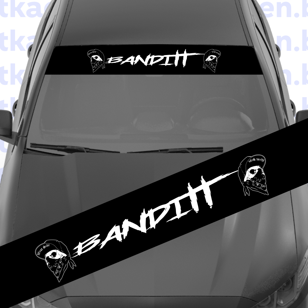 стикер сенник за предно стъкло на кола фолио bandit бандит тунинг