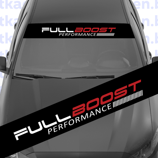 стикер лента за предно стъкло сенник за кола full boost performance тунинг