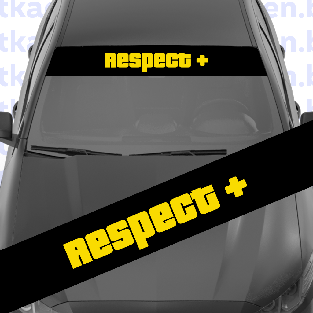 стикер лепенка лента за предно стъкло на кола сенник respect gta tuning
