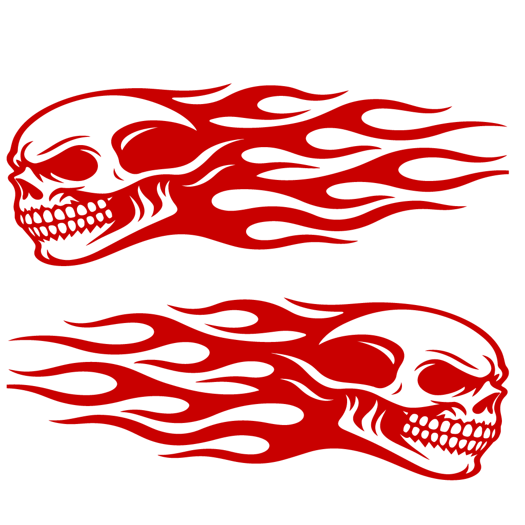 стикери за кола комплект черепи огън фолио