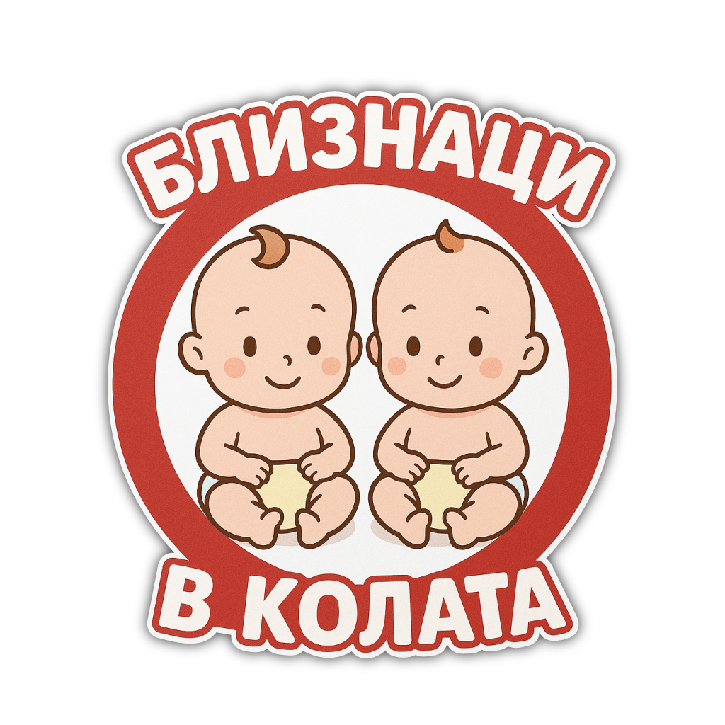 Стикер за Кола - Близнаци в Колата - 002