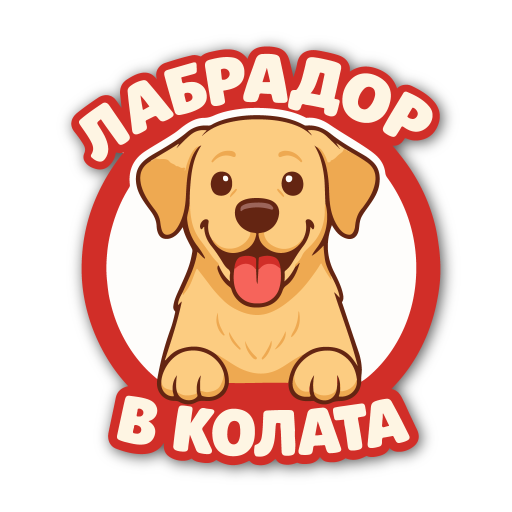 Стикер за Кола - Лабрадор в Колата