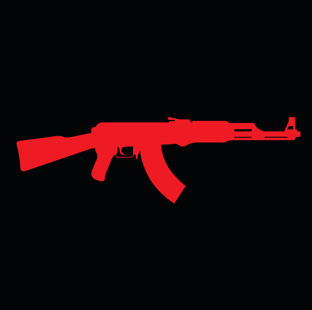 Стикер за автомобил - Калашников / AK-47 - Откачен.Бе