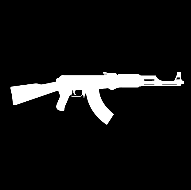 Стикер за автомобил - Калашников / AK-47 - Откачен.Бе