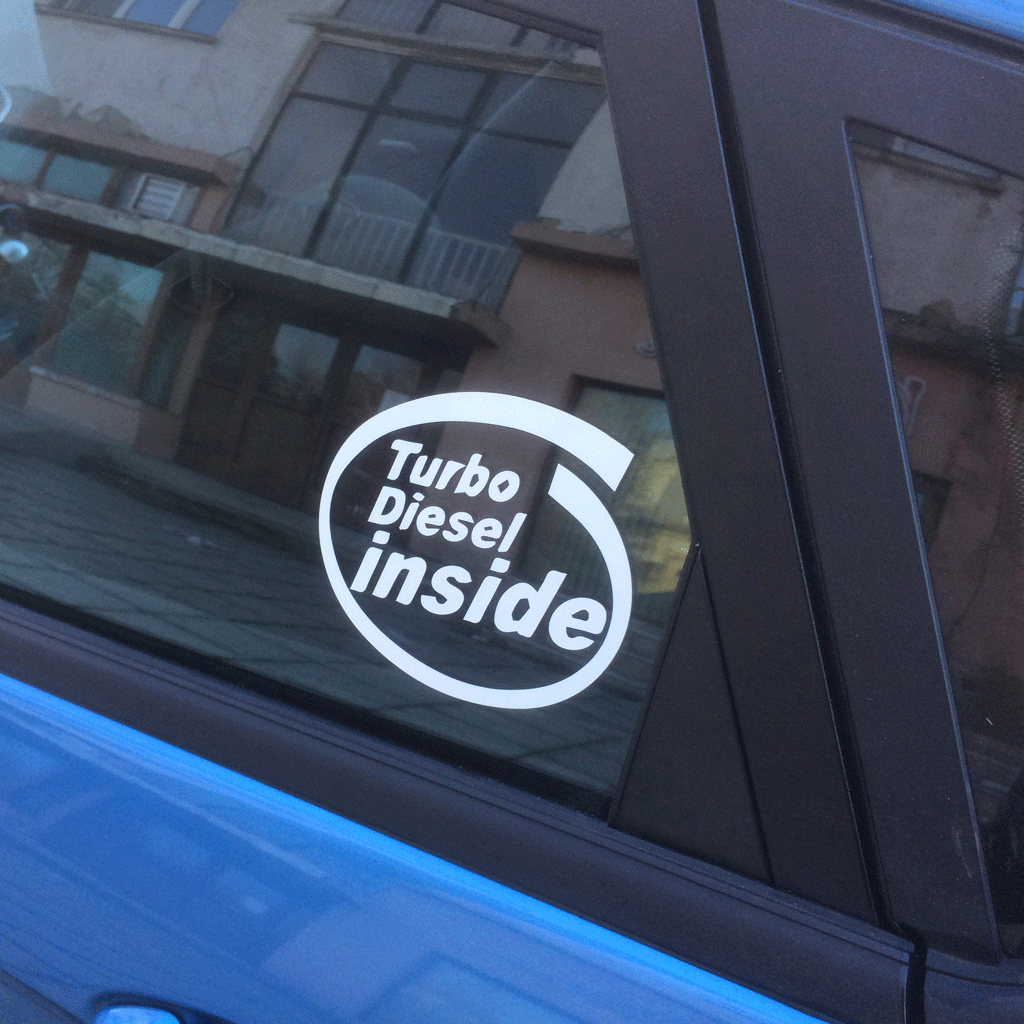 Стикер за автомобил - Turbo Diesel Inside - Откачен.Бе
