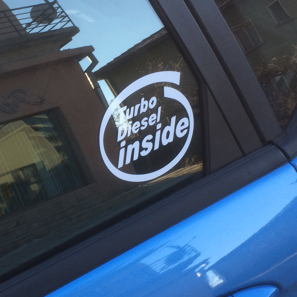 Стикер за автомобил - Turbo Diesel Inside - Откачен.Бе