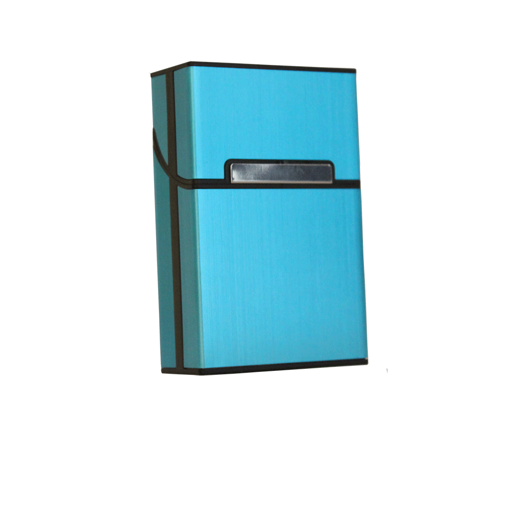 Алуминиева кутия за цигари - Светло синя - Откачен.Бе