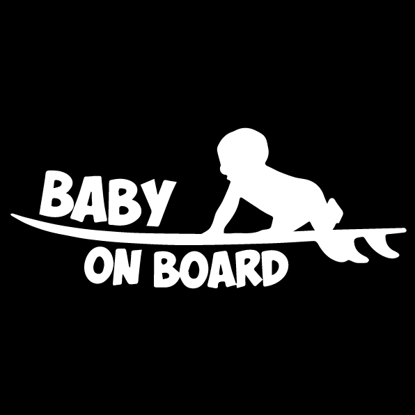 Стикер за автомобил - Surfing Baby On Board - Откачен.Бе