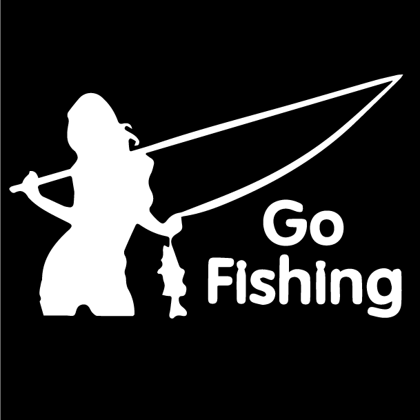 Стикер за автомобил - Go Fishing - Откачен.Бе