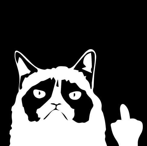 Стикер за автомобил - Grumpy Cat - Откачен.Бе
