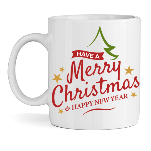 Коледна Керамична Чаша - Merry Christmas & Happy New Year - Откачен.Бе