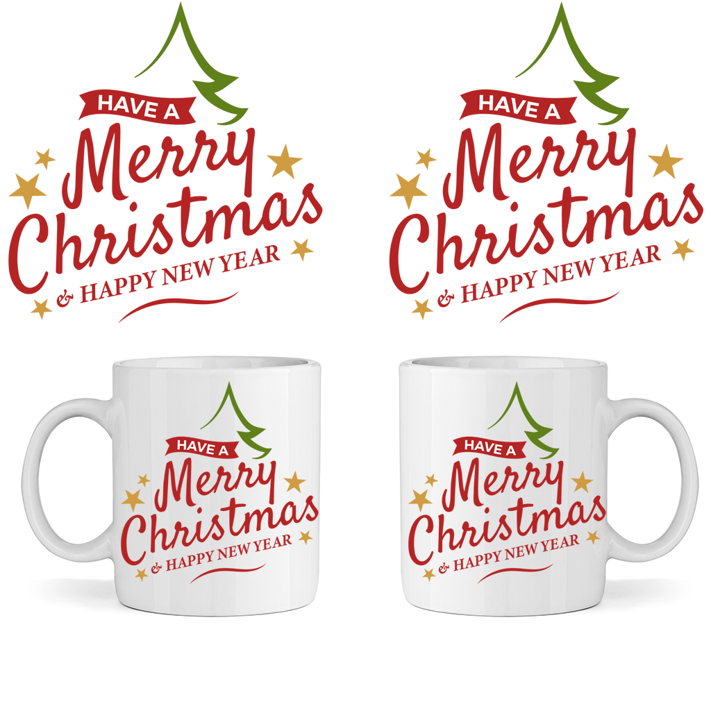 Коледна Керамична Чаша - Merry Christmas & Happy New Year - Откачен.Бе