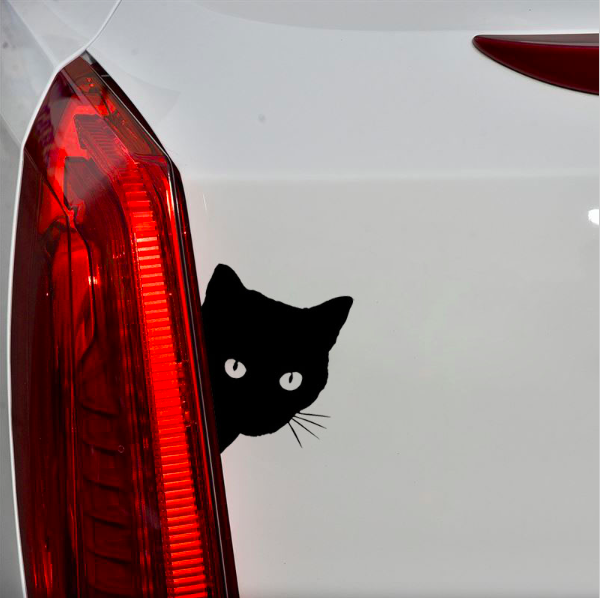 Стикер за автомобил - Peeking Cat - Откачен.Бе