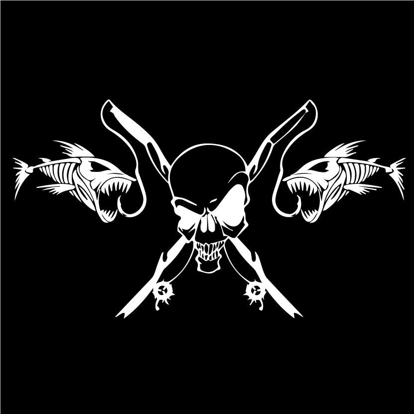 Стикер за автомобил - Fishing Skull - Откачен.Бе