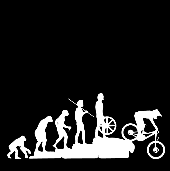 Стикер за автомобил - Mountain Bike Evolution - Откачен.Бе