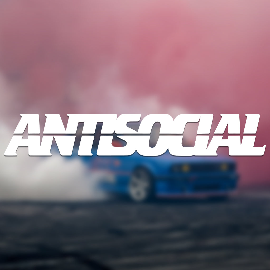 стикер лепенка фолио за кола antisocial надпис стъкло букви