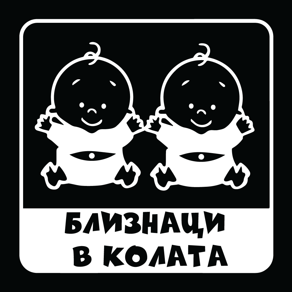 Стикер за автомобил - Близнаци в Колата