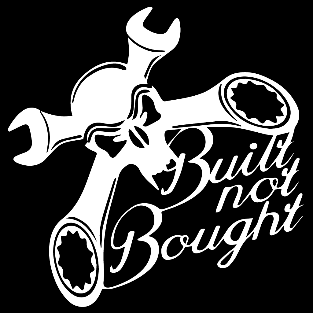 Стикер за автомобил - Built Not Bought Skull - Откачен.Бе