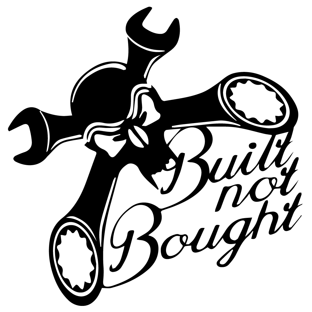 Стикер за автомобил - Built Not Bought Skull - Откачен.Бе