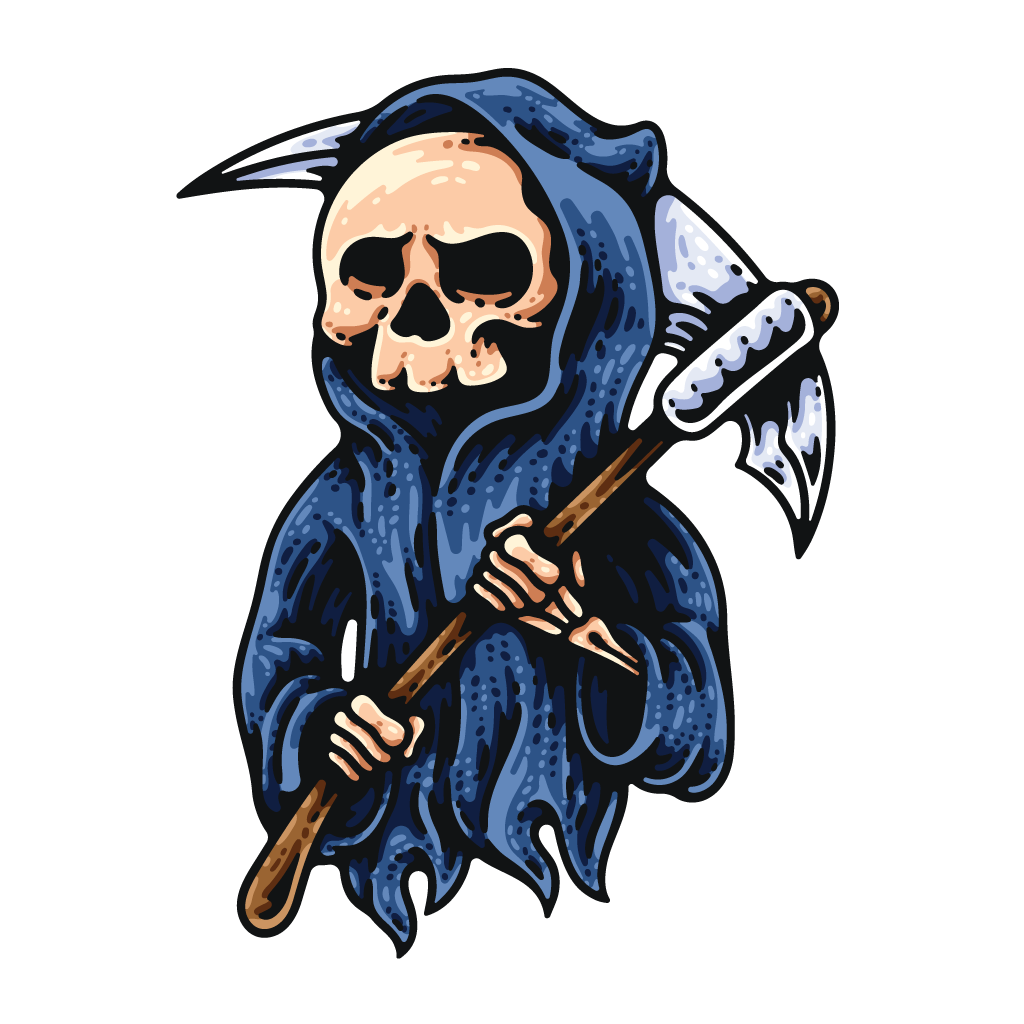 стикер лепенка за кола grim reaper череп цветен брандиране прозорец купе