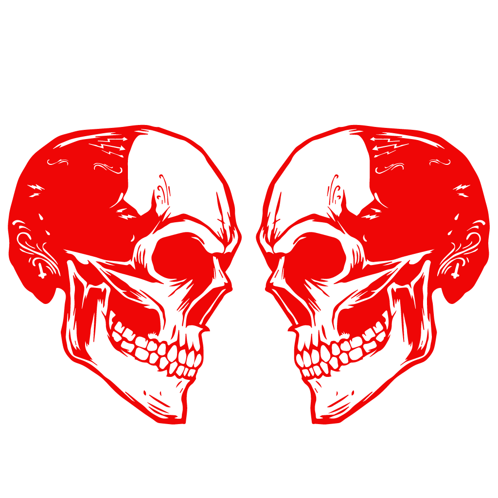 Стикер за автомобил - Skull ( Комплект ) - Откачен.Бе