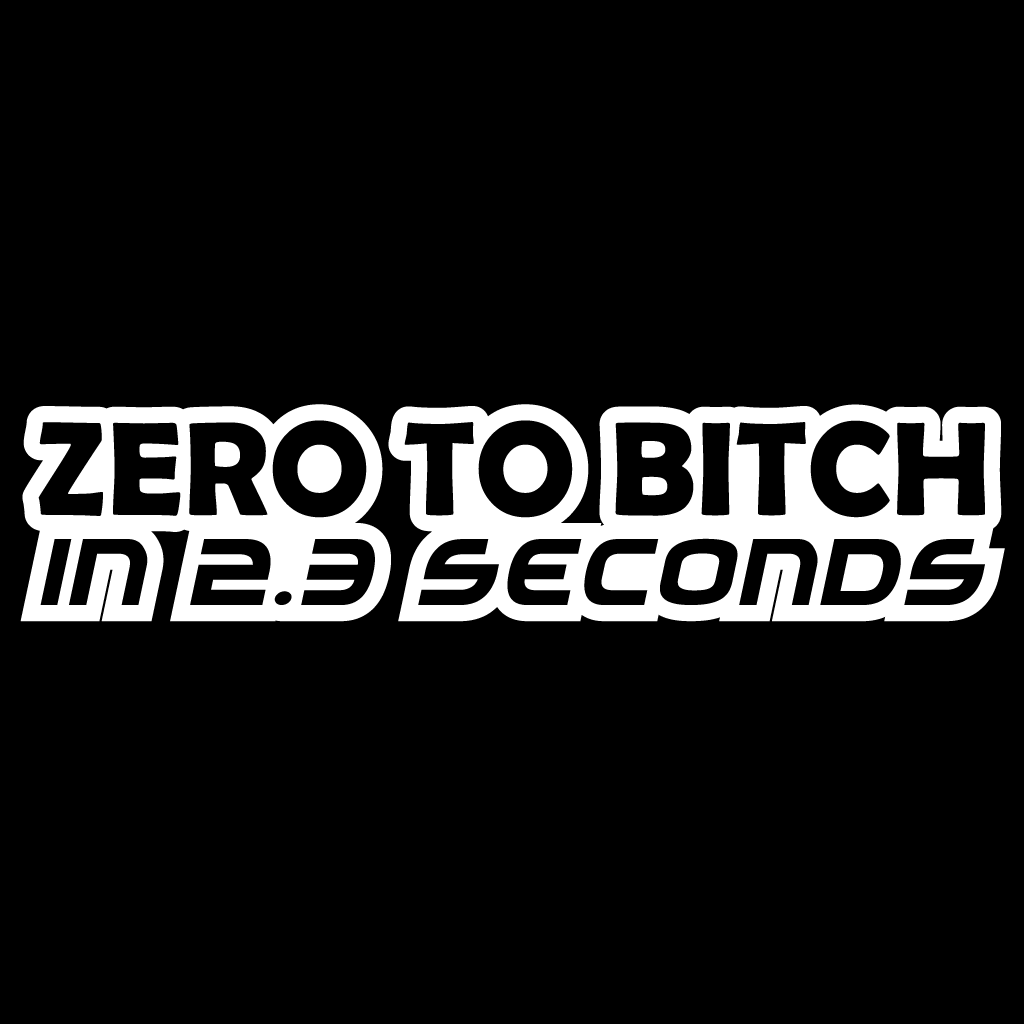 стикер лепенка фолио за кола zero to bitch in 2.3 seconds Кучка прозорец