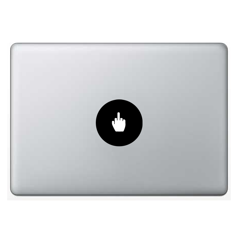 Macbook стикер - Среден Пръст - Откачен.Бе