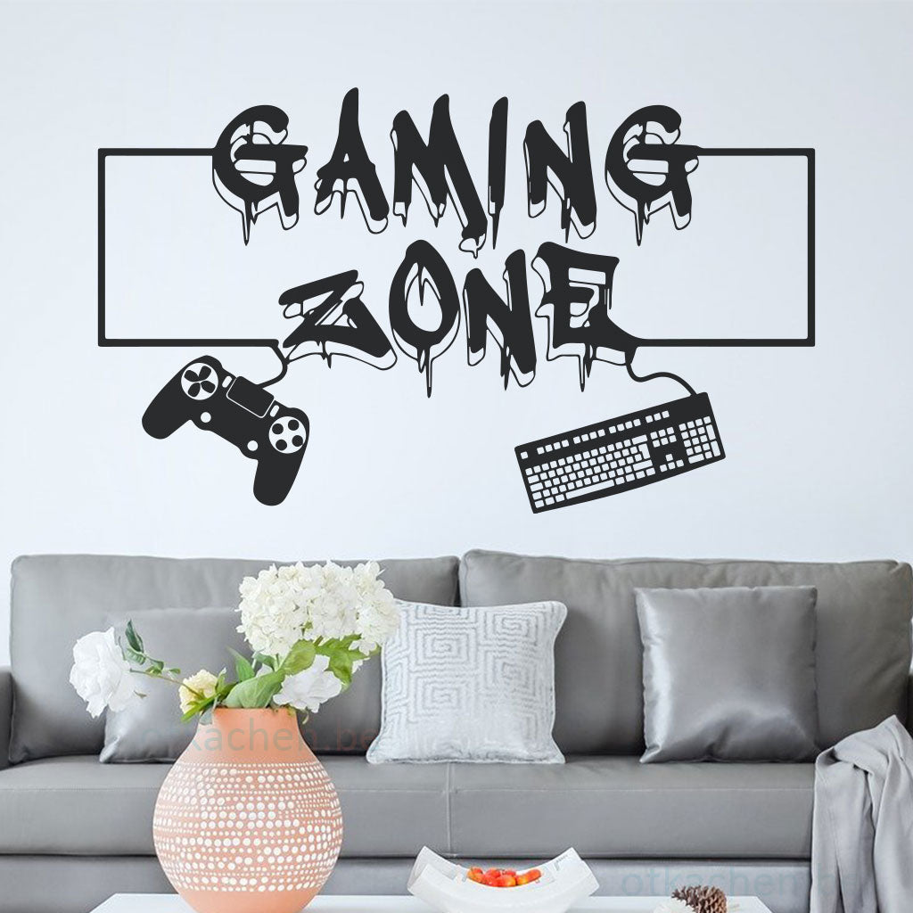 лепенка стикер винил за стена геймър gaming zone
