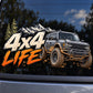 4x4 LIFE - близка визуализация на офроуд стикера върху автомобилно стъкло