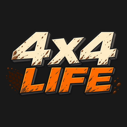 4x4 LIFE - надпис в слонова кост и оранжево с грайфер и кални акценти