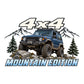 4x4 Mountain Edition - син двуврат джип със заснежени върхове, борове и скали