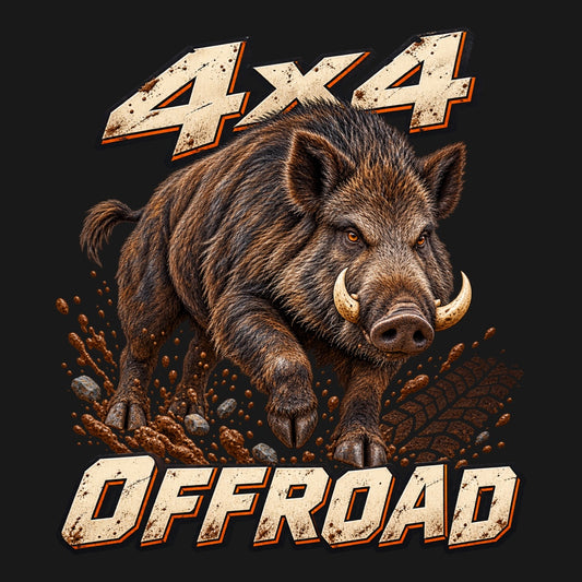 4x4 OFFROAD с глиган - дизайн с кални пръски, камъни и грайфер