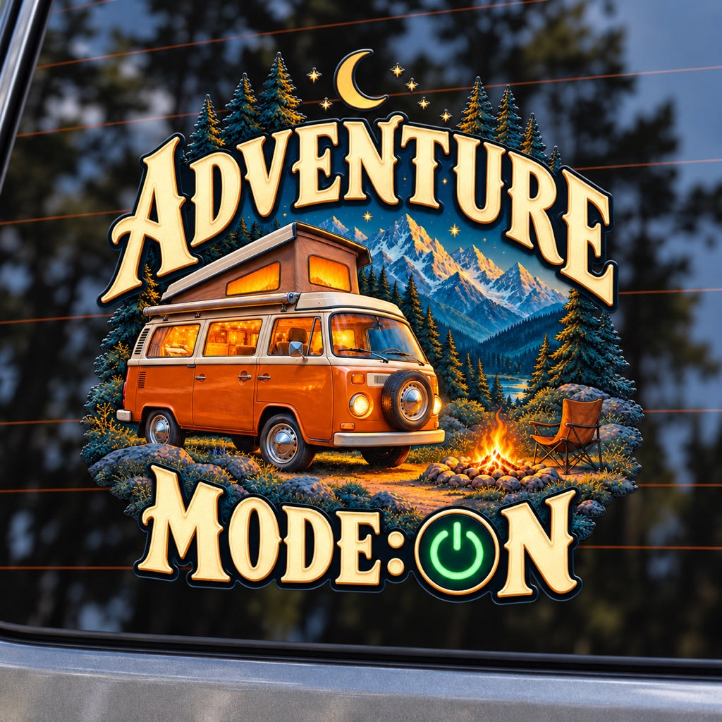 Adventure Mode: ON - Нощен лагер - върху автомобилно стъкло