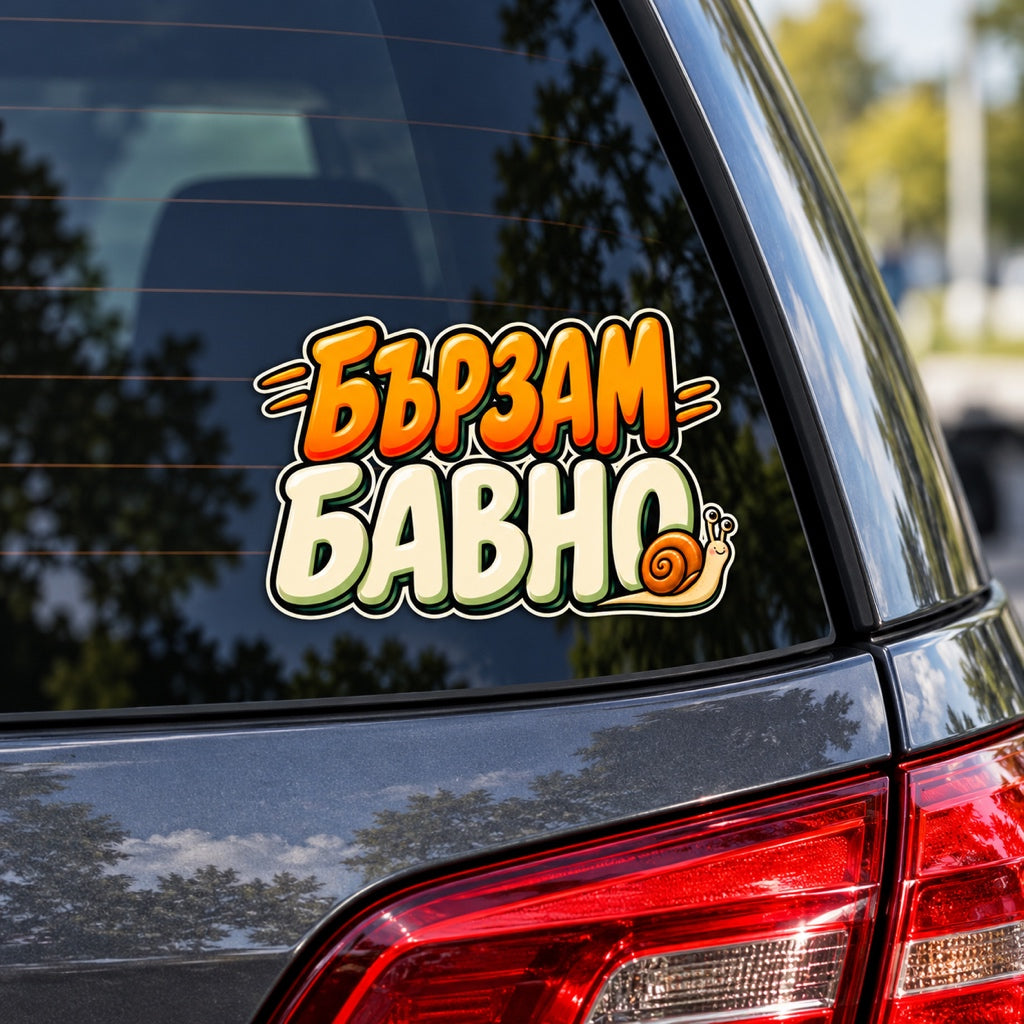 Бързам бавно - визуализация върху задно стъкло