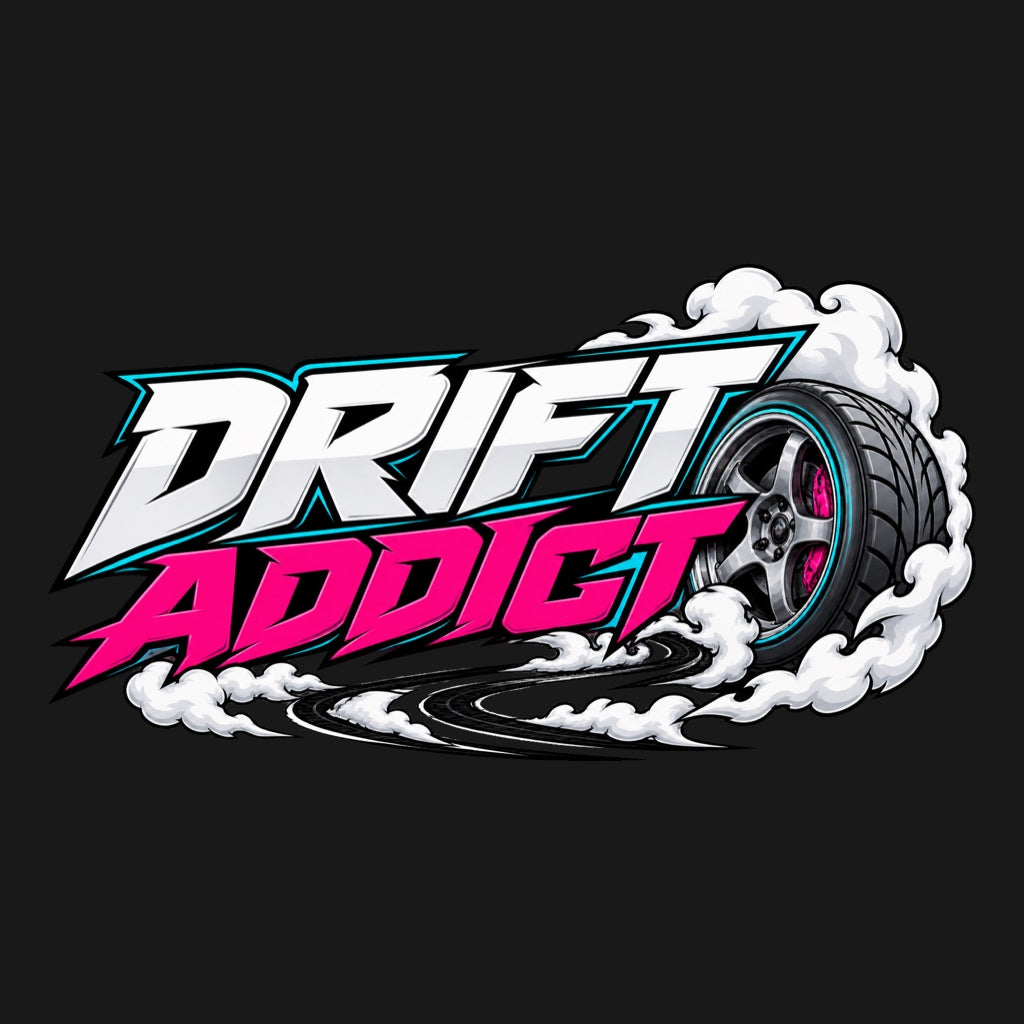 DRIFT ADDICT - розово-бял дизайн с тюркоазени акценти, спортна джанта и дим