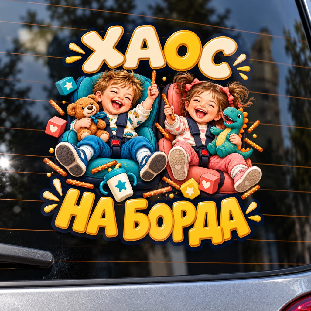 ХАОС НА БОРДА - върху автомобилно стъкло
