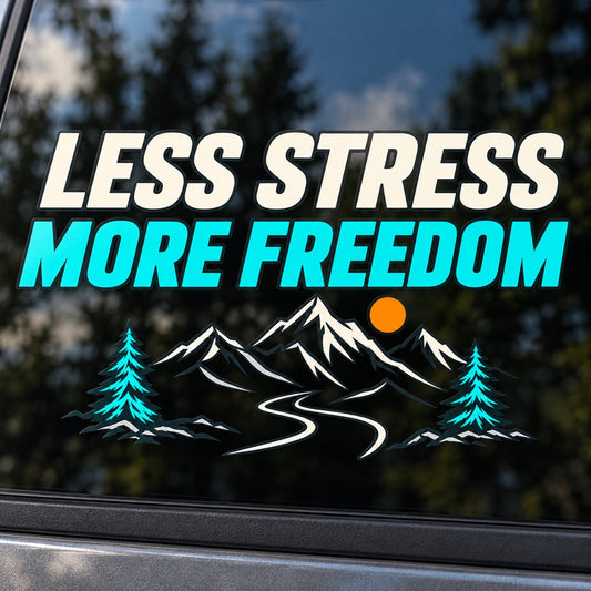LESS STRESS MORE FREEDOM Outdoor - близка визуализация върху автомобилно стъкло