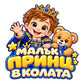 Малък принц в колата, пълноцветен дизайн с принц и мече