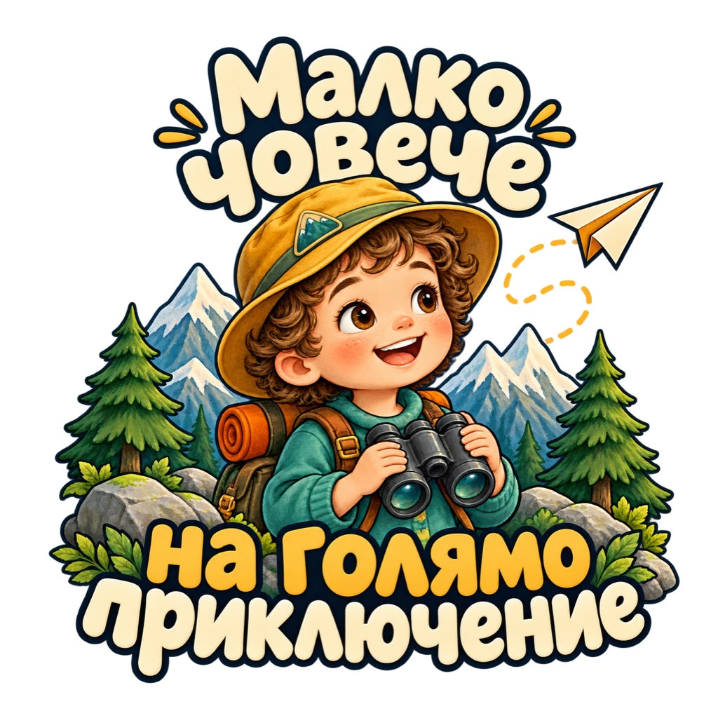 Малко човече на голямо приключение - цветен дизайн