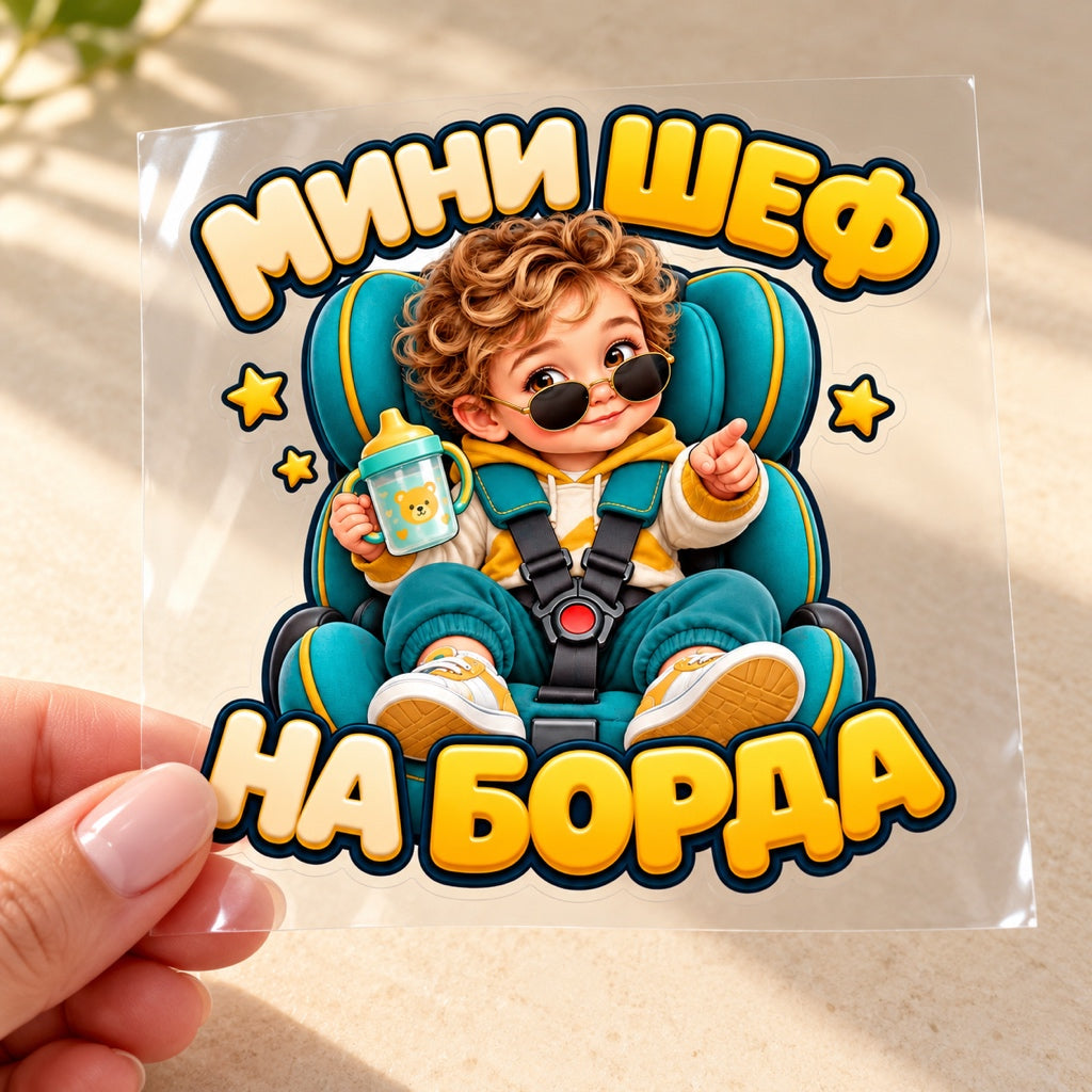 МИНИ ШЕФ НА БОРДА - върху транспортно фолио