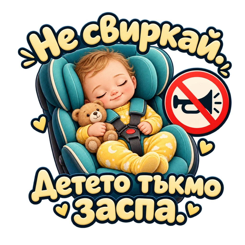 Не свиркай. Детето тъкмо заспа. - дизайн на бял фон