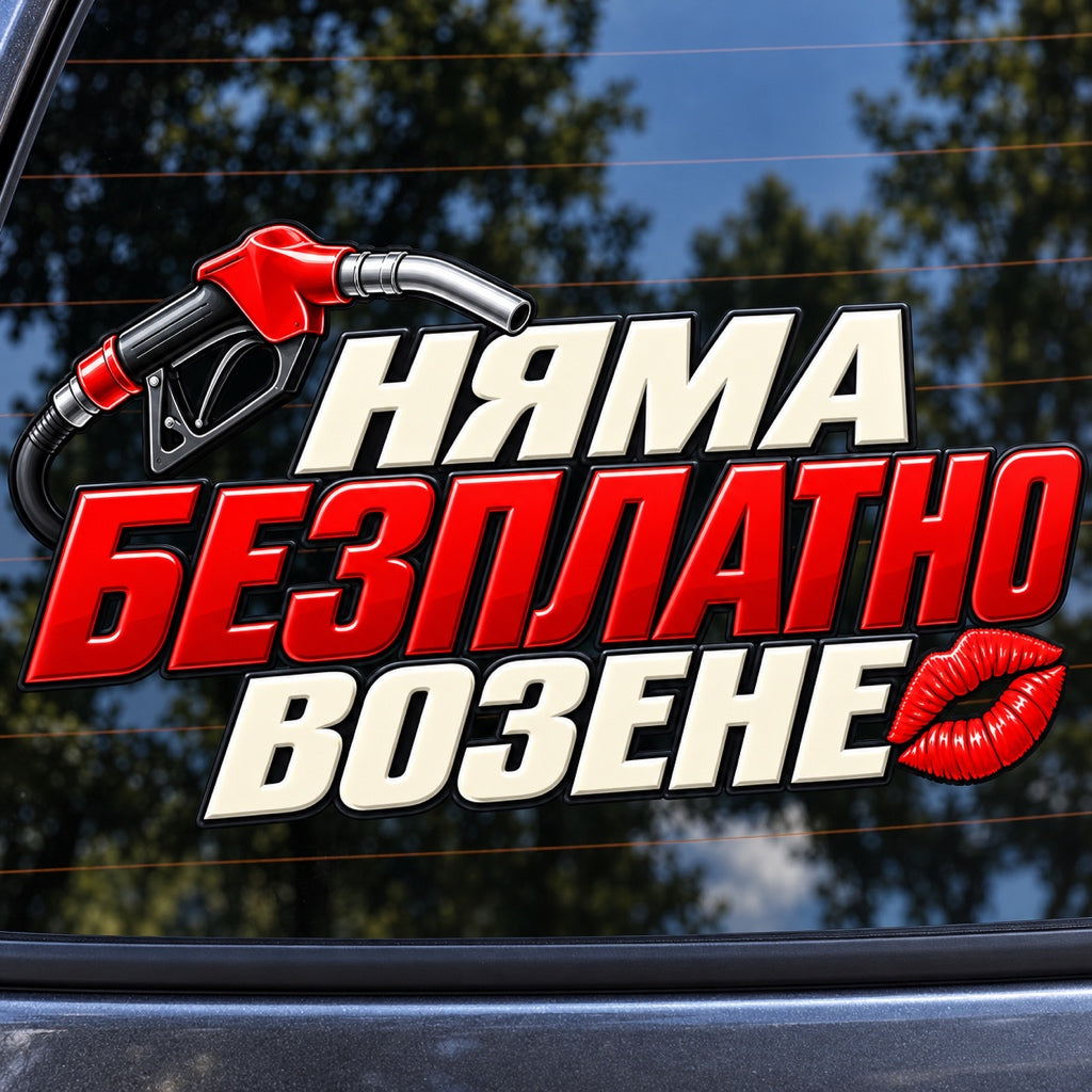Няма безплатно возене - близка визуализация върху автомобилно стъкло