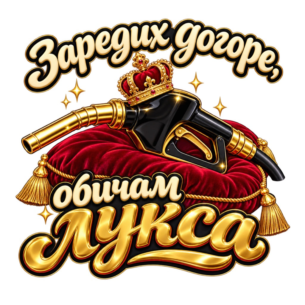 Заредих догоре, обичам лукса - дизайн на бял фон