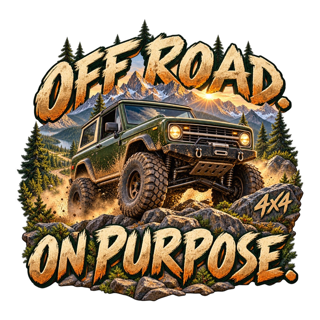 Off Road. On Purpose. - 4x4 - цветен дизайн с офроуд джип