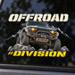 OFFROAD DIVISION - близка визуализация на стикера върху автомобилно стъкло