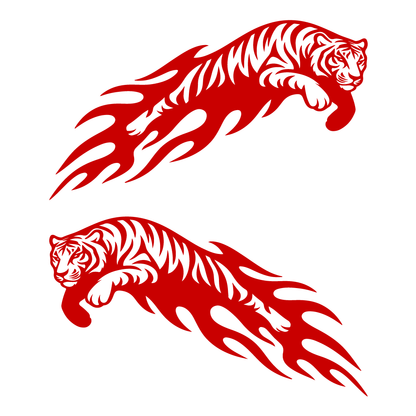 Стикер за автомобил - Flaming Tiger (комплект 2бр.) - Откачен.Бе