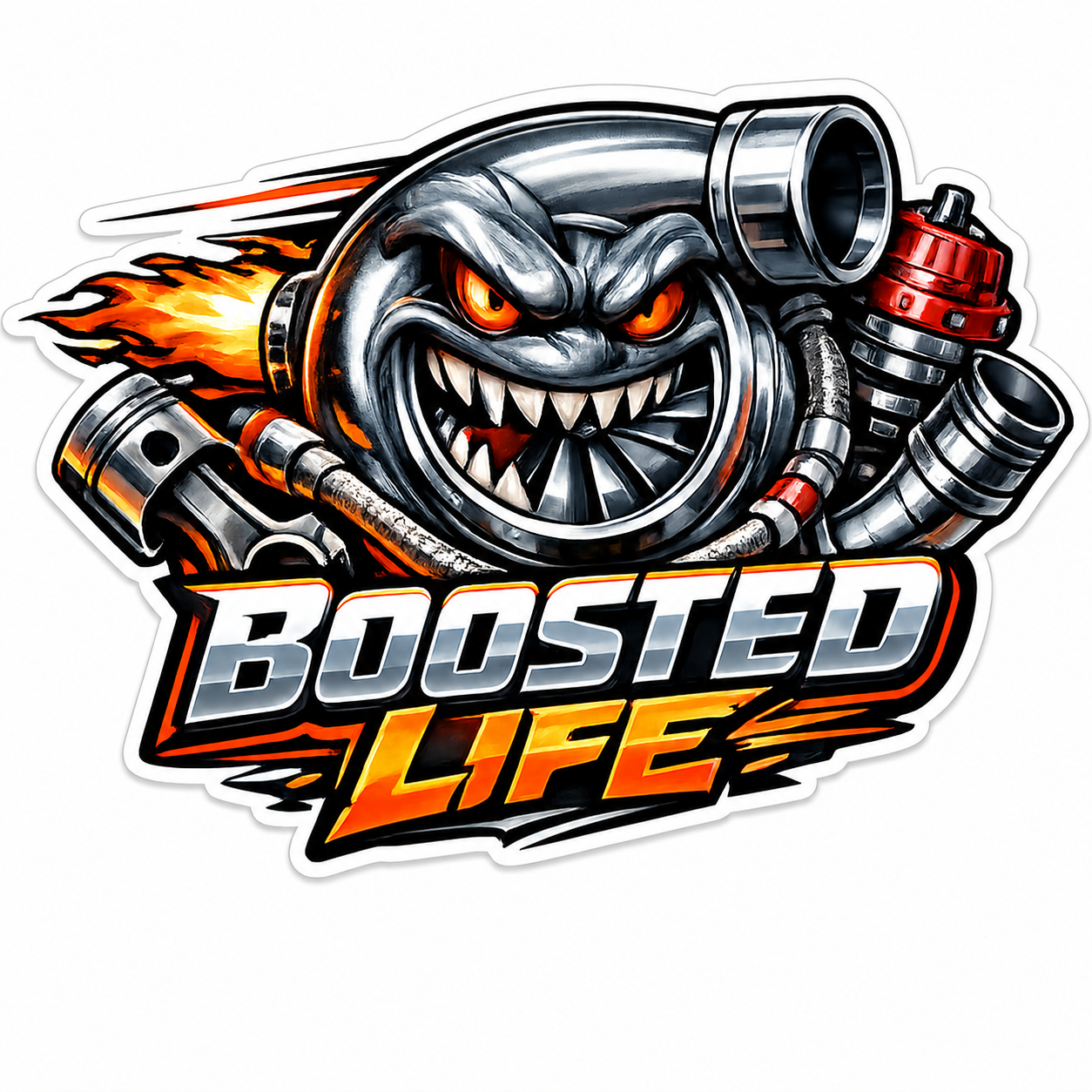 Стикер за Кола - Boosted Life Turbo