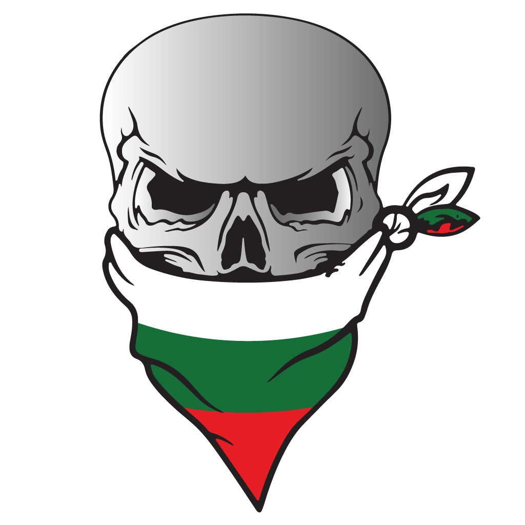 стикер лепенка фолио череп България български патриот skull стъкло капак bandana