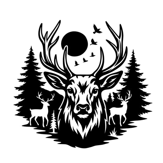 стикер за ловец елени ловджия джип лов deer hunting sticker
