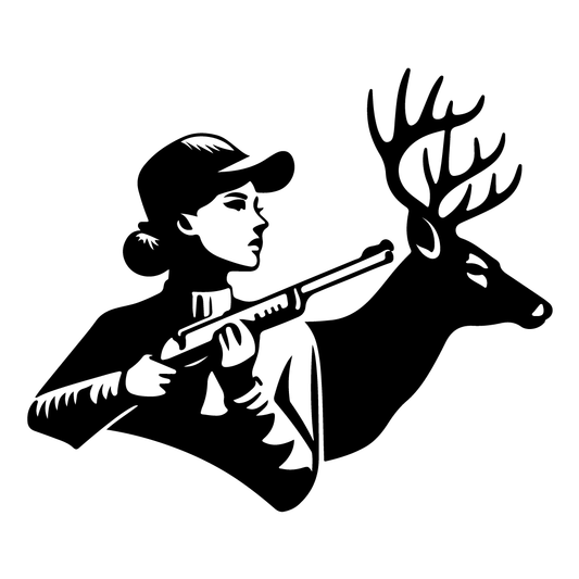 стикер лепенка ловец момиче елен джип жена лов ловджийски стъкло